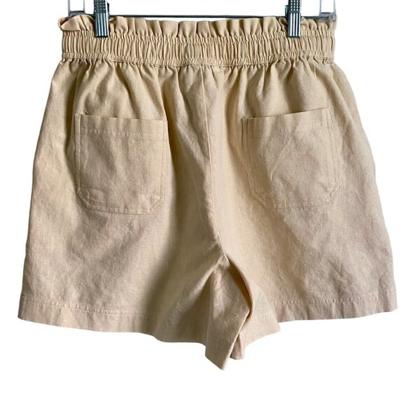 Juniper & Lime Beige Pull On Linen Blend Womens Medium Shorts NEW - Picture 4 of 7